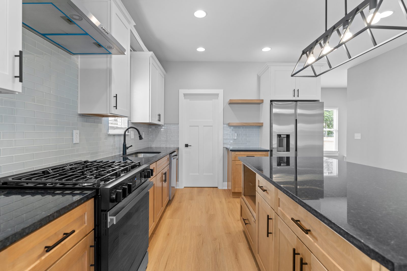 Gas range and pendant over the island