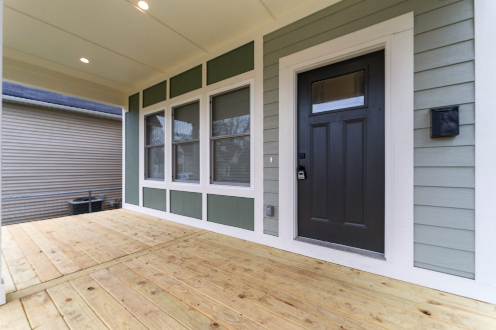 Front door and porch deck