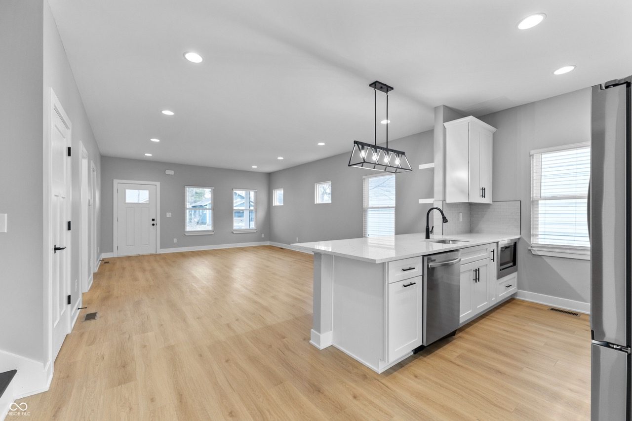 Kitchen open to the dining area