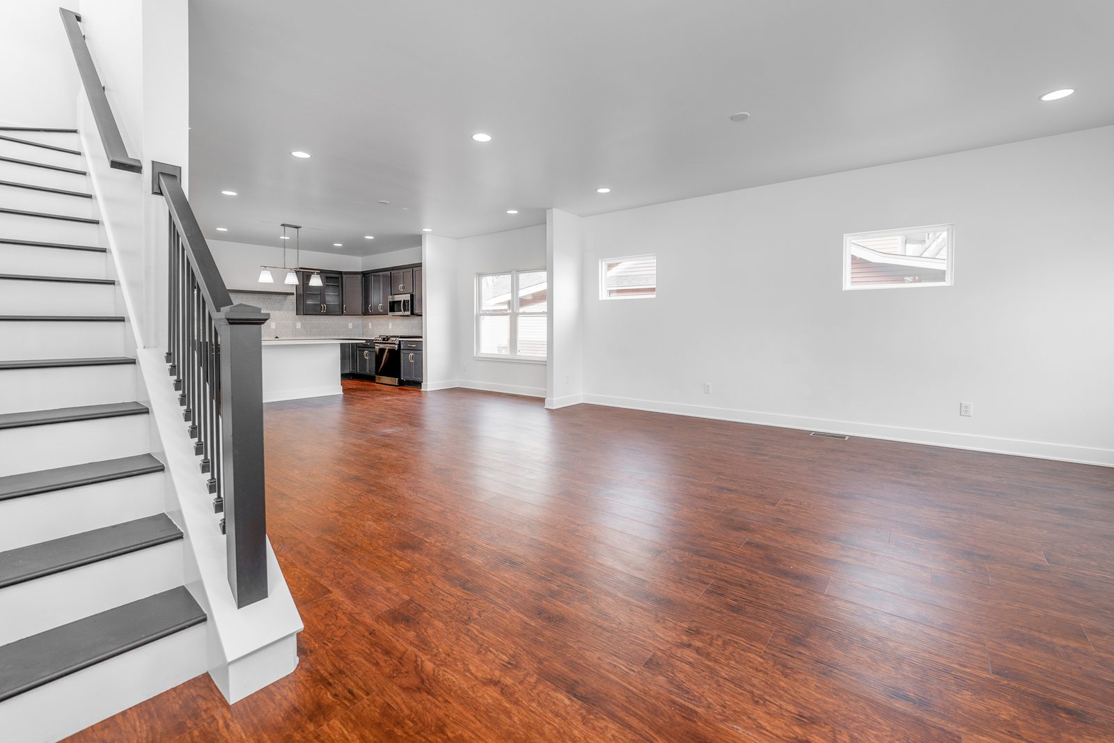 Staircase and open main floor