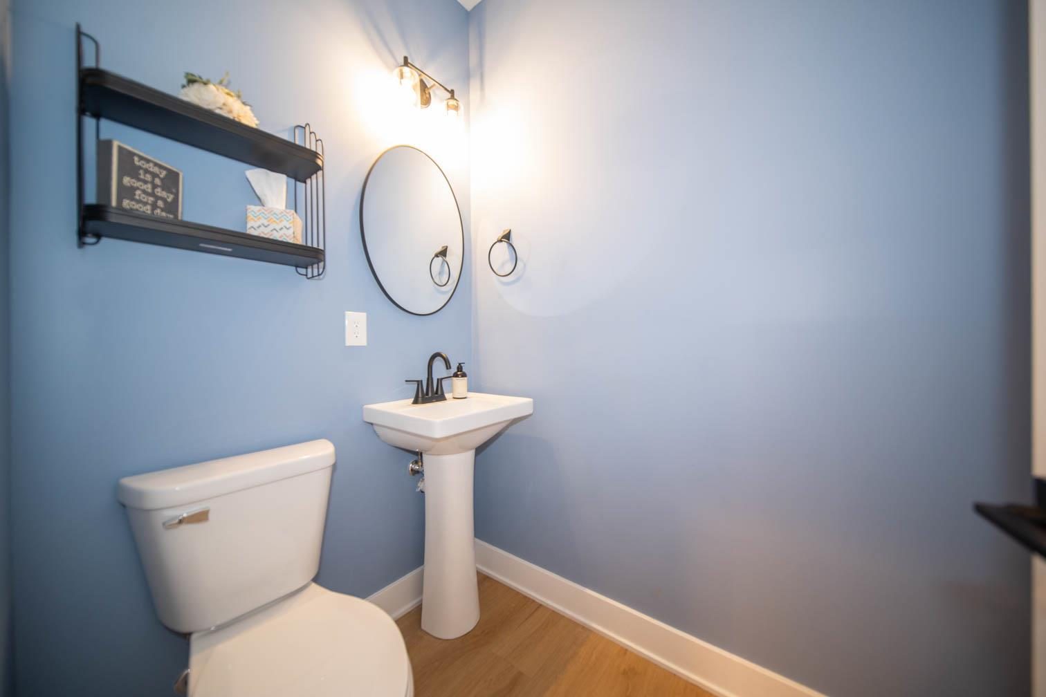 Blue powder room