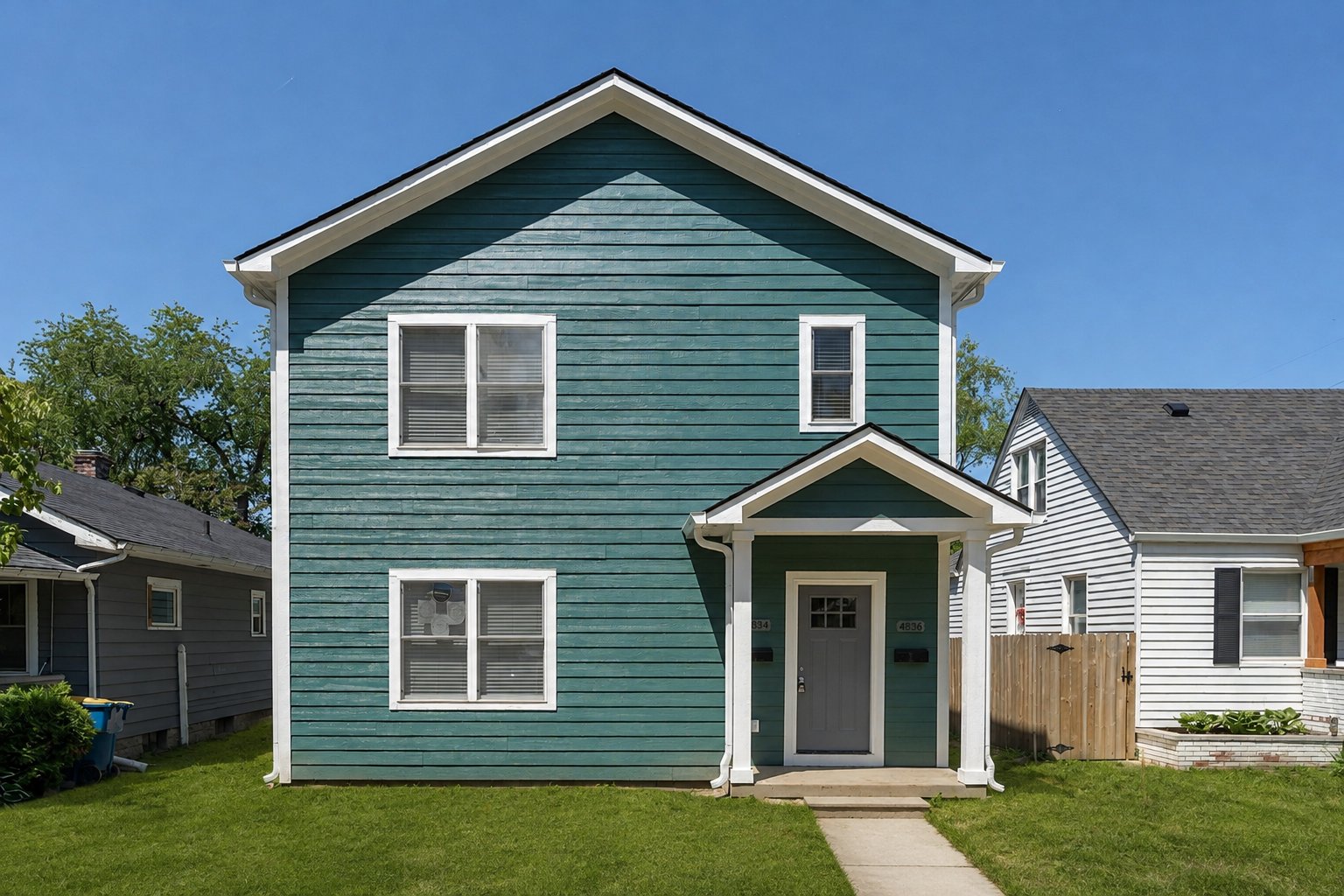 Teal duplex front